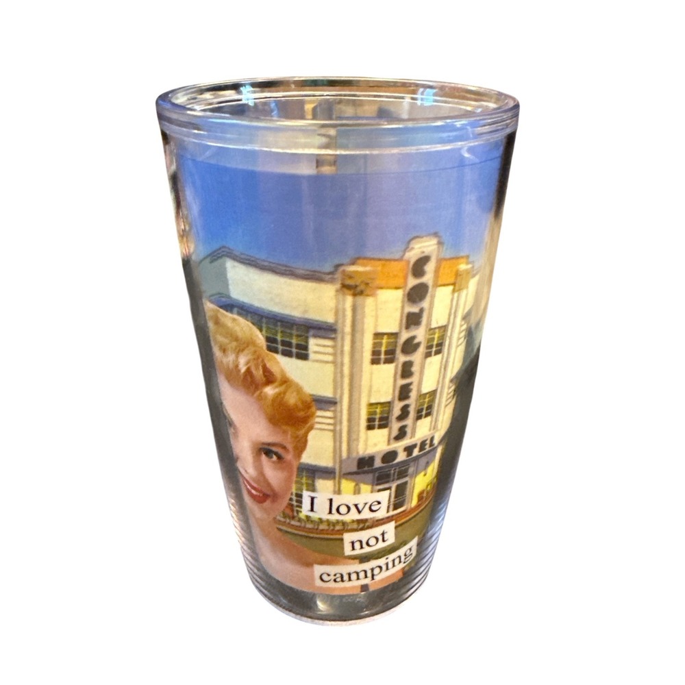 Tervis Tumbler Cup Unisex 16oz Blue I Love Not Camping Anne Taintor Retro